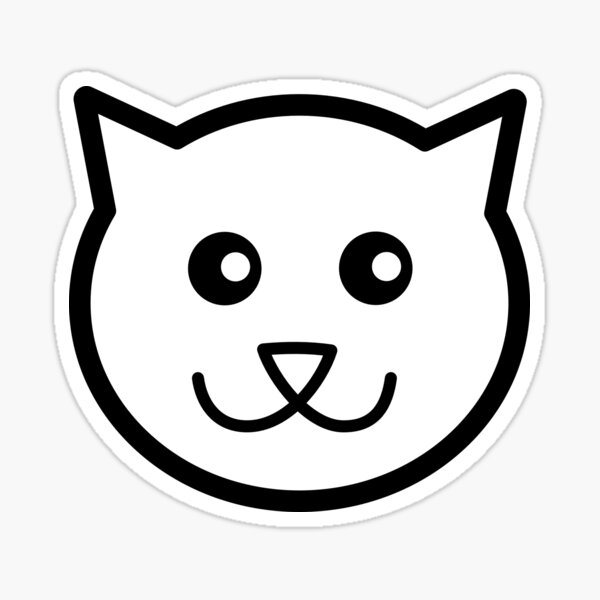 smiling-cat-face-sticker-for-sale-by-myounis20-redbubble