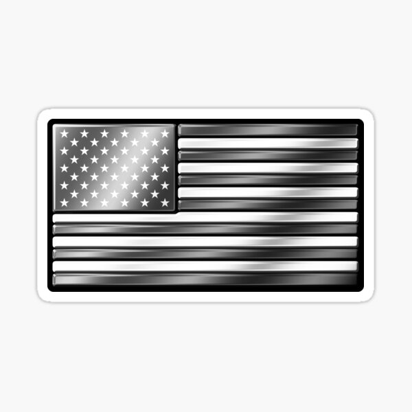 "American Flag 2 USA Metallic Steel" Sticker by graphix Redbubble
