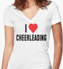 I Love Cheerleading Women's Fitted V-Neck T-Shirt