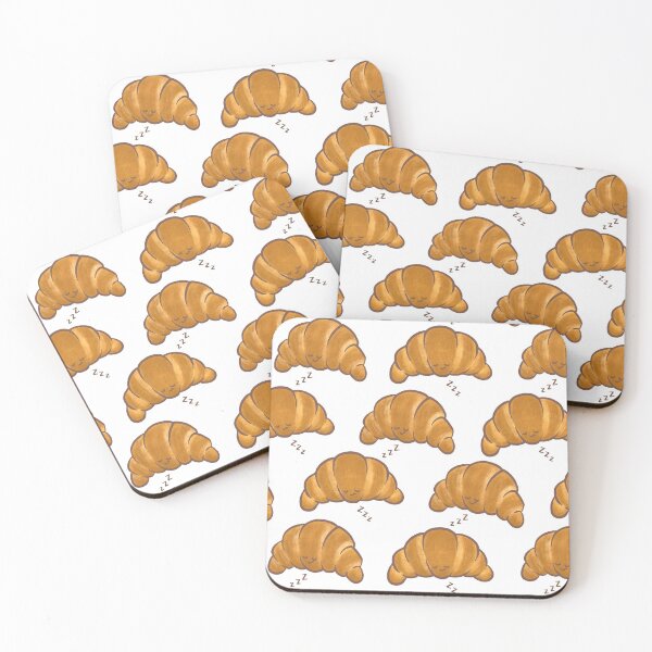 Artikelvorschau, Schläfrige Kawaii Croissants entworfen und verkauft von carabara.