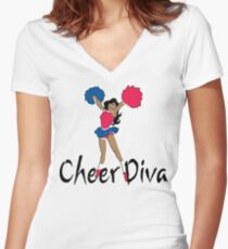 Cheer Diva Women's Fitted V-Neck T-Shirt
