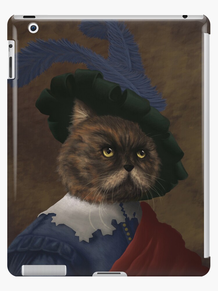 Coque Et Skin Adhesive Ipad Portrait De Chat Fantaisie Face Plate Par Jujudraws Redbubble