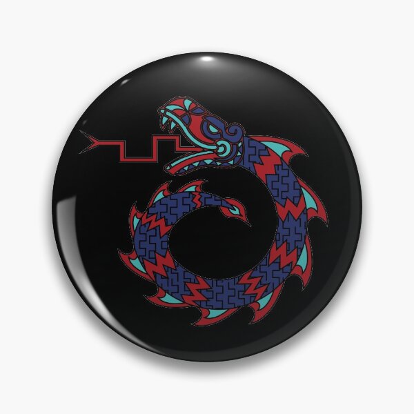 Artikelvorschau, Aztec Tribal Schlangen Drachen Kreis Blau Rot und Türkis entworfen und verkauft von Jake Purcell.