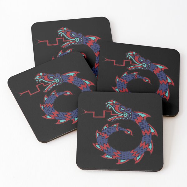 Item preview, Aztec Tribal snake dragon circle Blue Red and Turquoise  designed and sold by Jake Purcell.