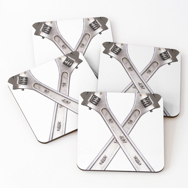 Item preview, chrome adjustable spanner wrench crossed designed and sold by TEN10digital.