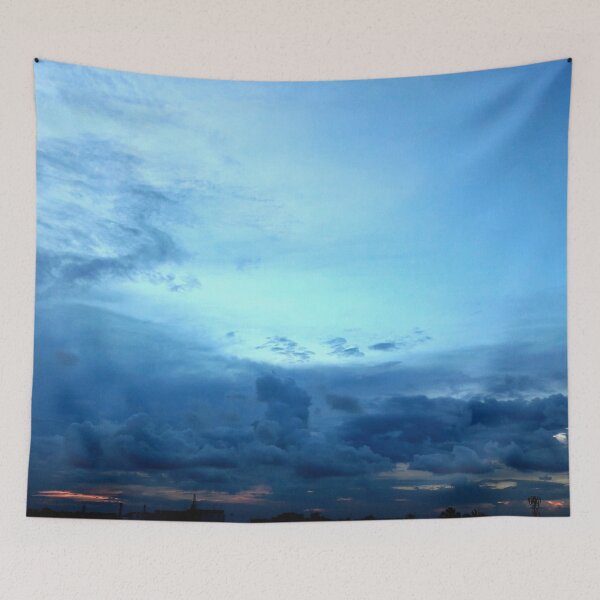 Item preview, Blue sky many clouds twilight colors designed and sold by PrakritiPrints.