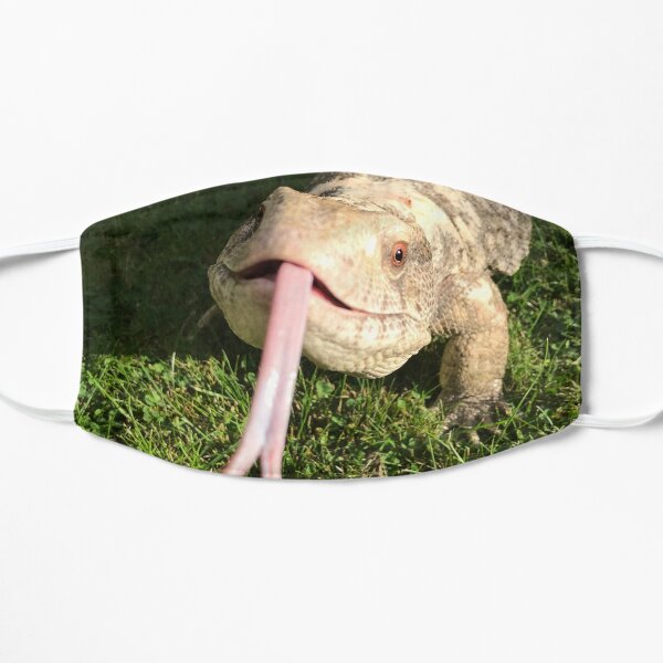 Bosc monitor sticking his tongue out photograph Flat Mask