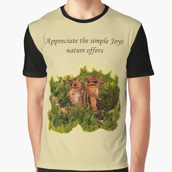 Baby Chipmunks Inspirational Animal Art Graphic T-Shirt