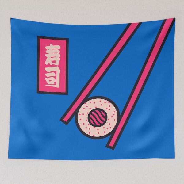 Item preview, Sushi Minimal Japanese Food Chopsticks - Blue designed and sold by VoodooCircus.