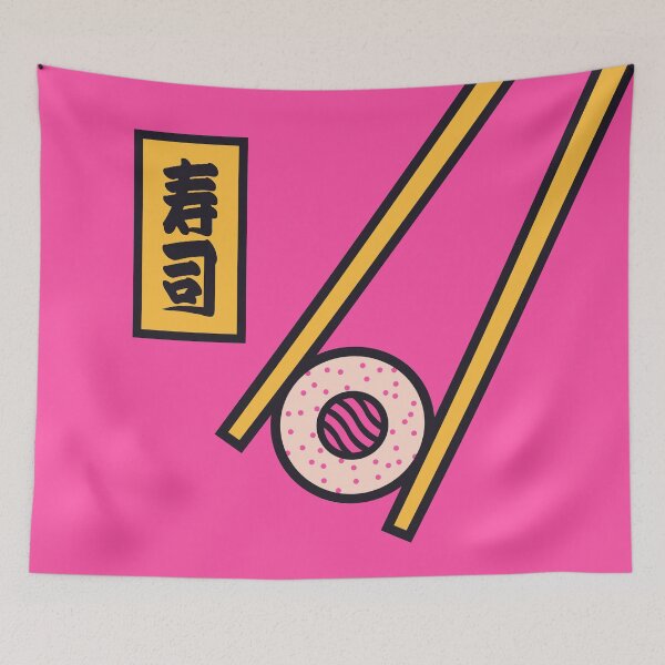 Item preview, Sushi Minimal Japanese Food Chopsticks - Pink designed and sold by VoodooCircus.