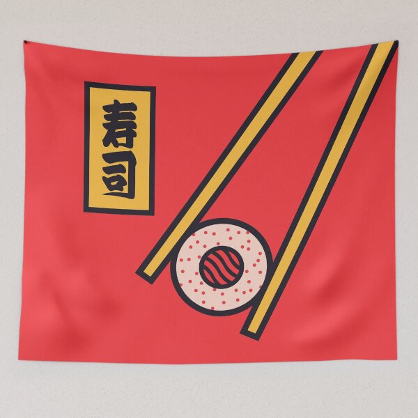 Item preview, Sushi Minimal Japanese Food Chopsticks - Red designed and sold by VoodooCircus.