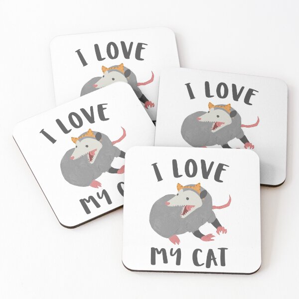 Item preview, I Love My Cat Opossum designed and sold by saltyfoxprints.