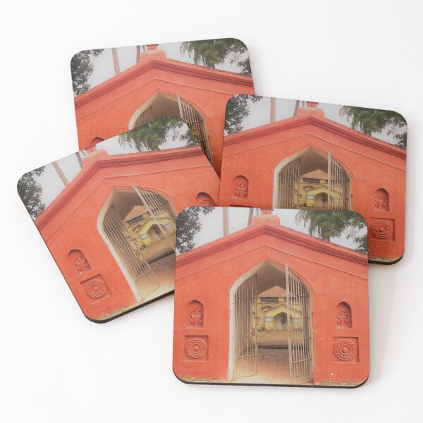 Item preview, Vintage architecture red temple entrance designed and sold by PrakritiPrints.