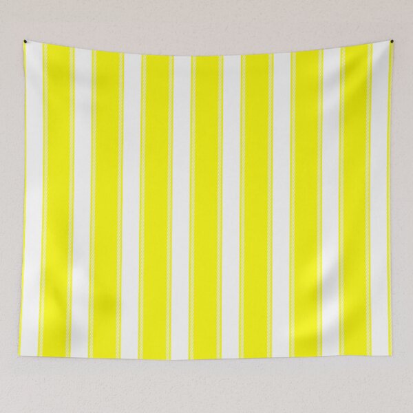 Item preview, Bright Fluorescent Yellow and White Striped designed and sold by ArtHanbal.