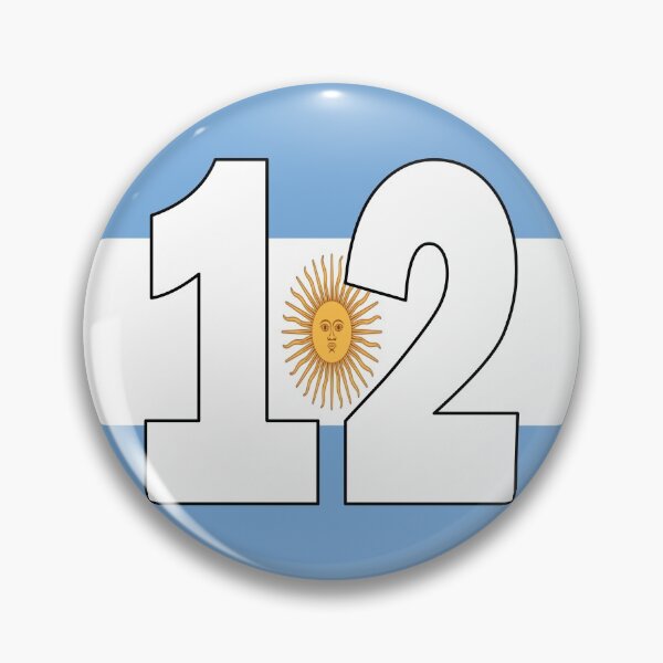 Item preview, Number 12 with Argentina flag on the background designed and sold by AllShirts21.