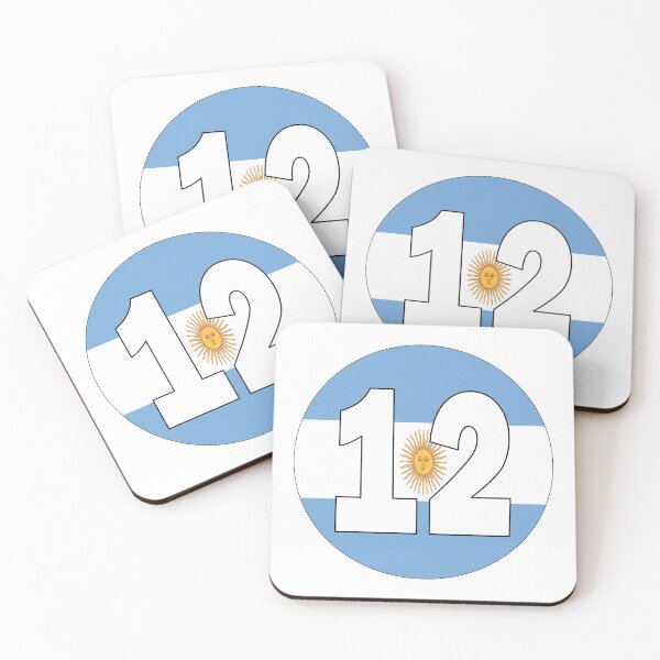 Item preview, Number 12 with Argentina flag on the background designed and sold by AllShirts21.