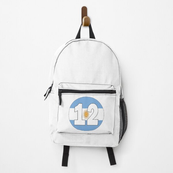 Item preview, Number 12 with Argentina flag on the background designed and sold by AllShirts21.