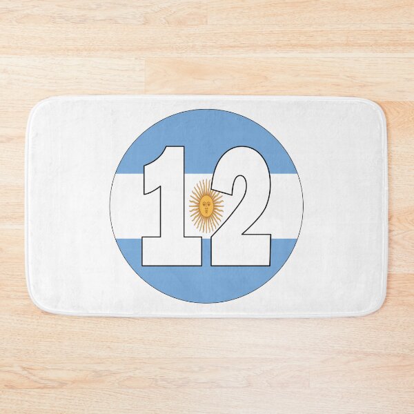 Item preview, Number 12 with Argentina flag on the background designed and sold by AllShirts21.