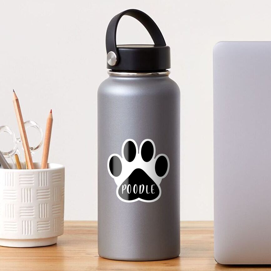 Poodle Paw Print Seal Sticker