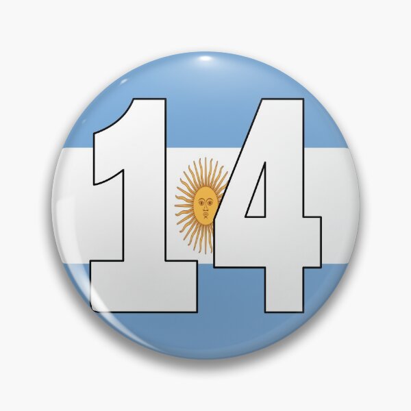 Item preview, Number 14 with Argentina flag on the background designed and sold by AllShirts21.