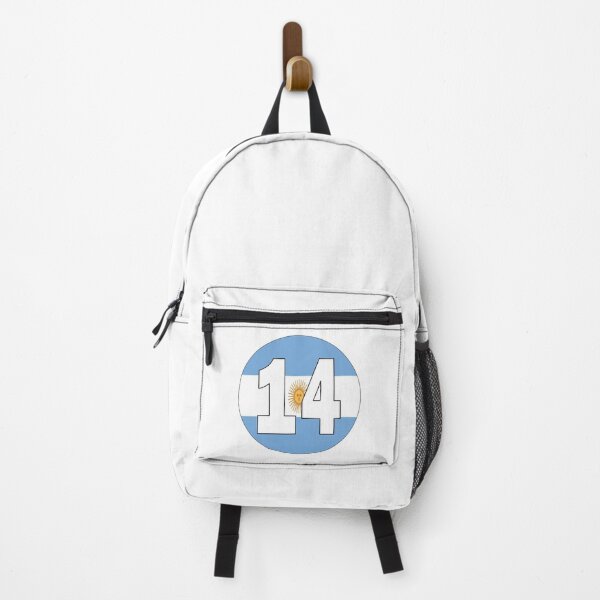 Item preview, Number 14 with Argentina flag on the background designed and sold by AllShirts21.