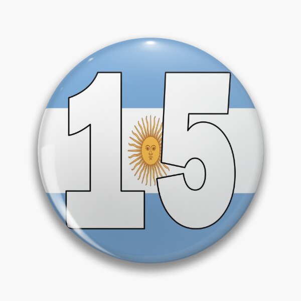 Item preview, Number 15 with Argentina flag on the background designed and sold by AllShirts21.
