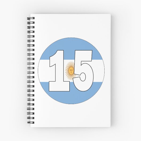 Item preview, Number 15 with Argentina flag on the background designed and sold by AllShirts21.