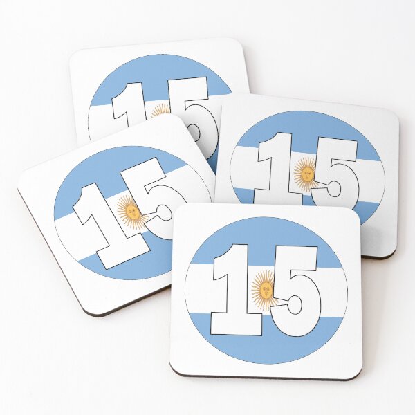 Item preview, Number 15 with Argentina flag on the background designed and sold by AllShirts21.