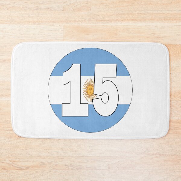 Item preview, Number 15 with Argentina flag on the background designed and sold by AllShirts21.