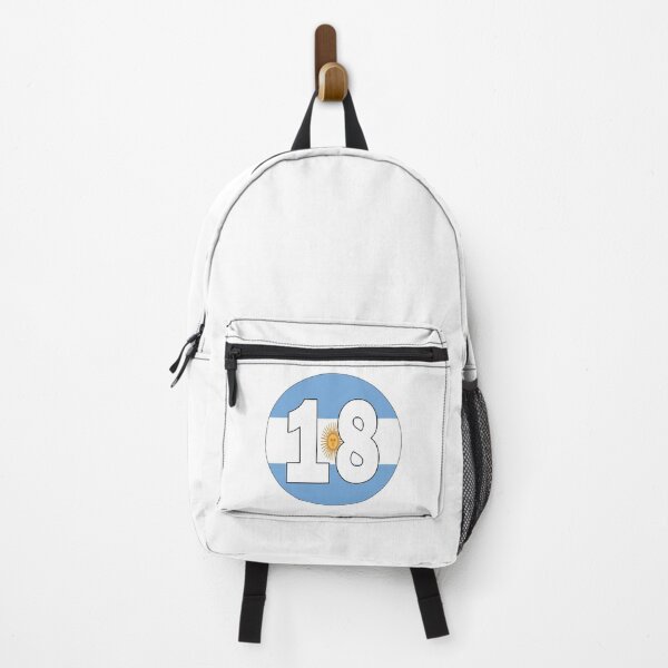 Item preview, Number 18 with Argentina flag on the background designed and sold by AllShirts21.
