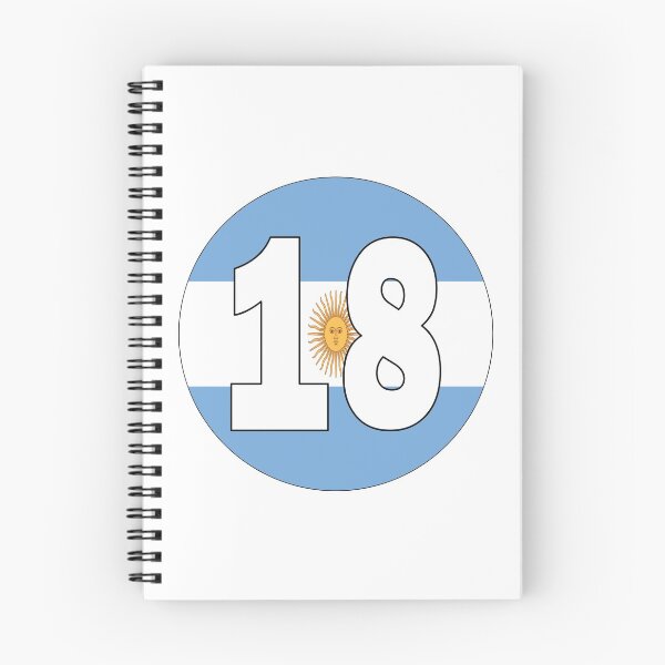 Item preview, Number 18 with Argentina flag on the background designed and sold by AllShirts21.