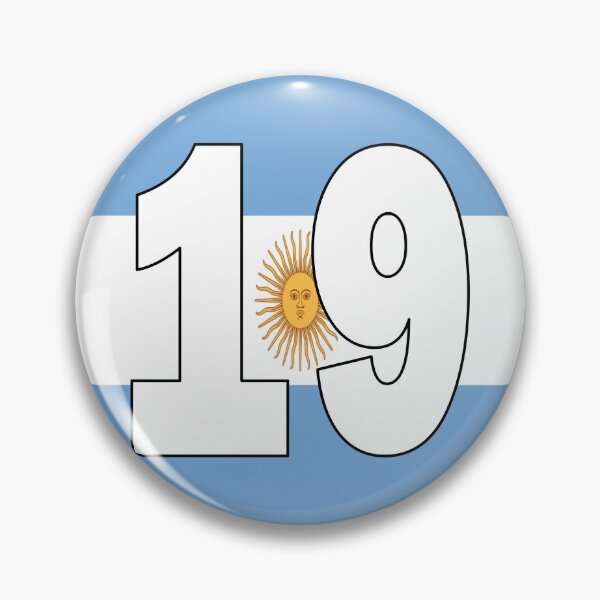 Item preview, Number 19 with Argentina flag on the background designed and sold by AllShirts21.