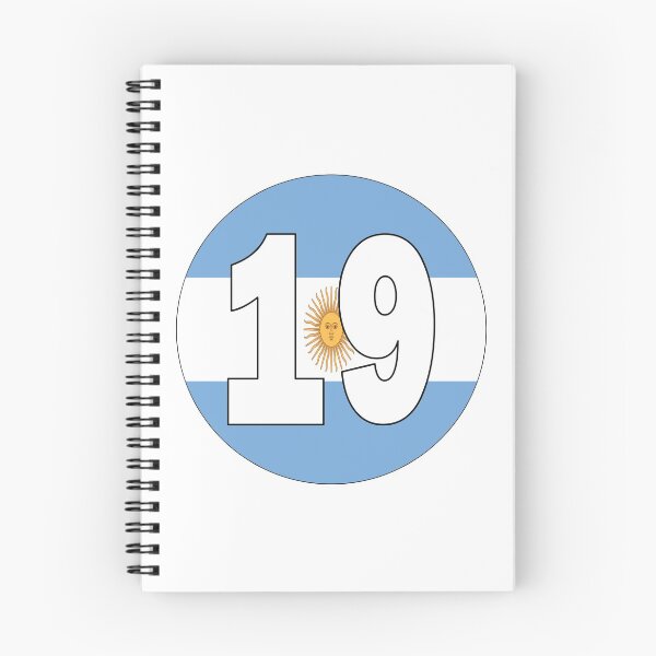 Item preview, Number 19 with Argentina flag on the background designed and sold by AllShirts21.
