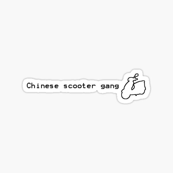 "Chinese scooter gang" Sticker by Sqbb Redbubble