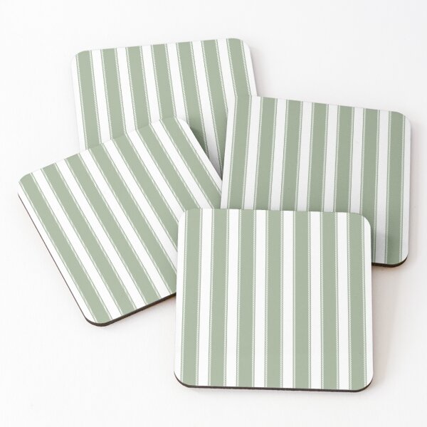 Item preview, Elegant Sage Green and White Striped designed and sold by ArtHanbal.