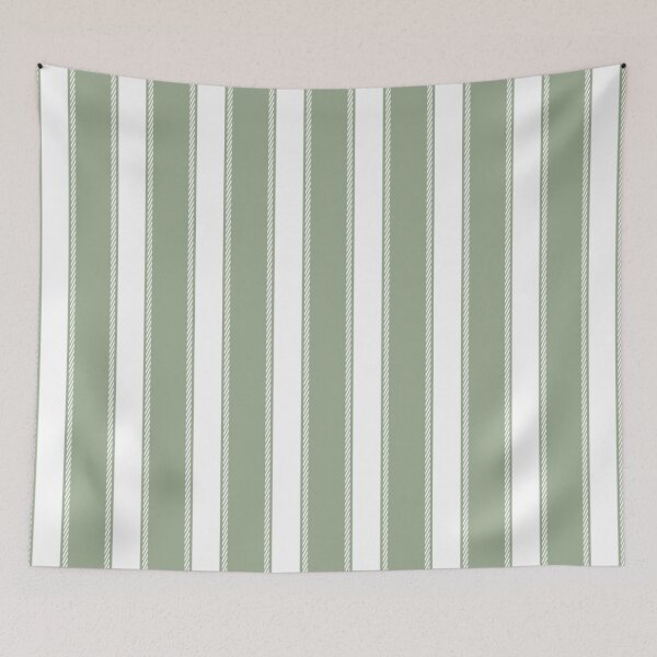 Item preview, Elegant Sage Green and White Striped designed and sold by ArtHanbal.