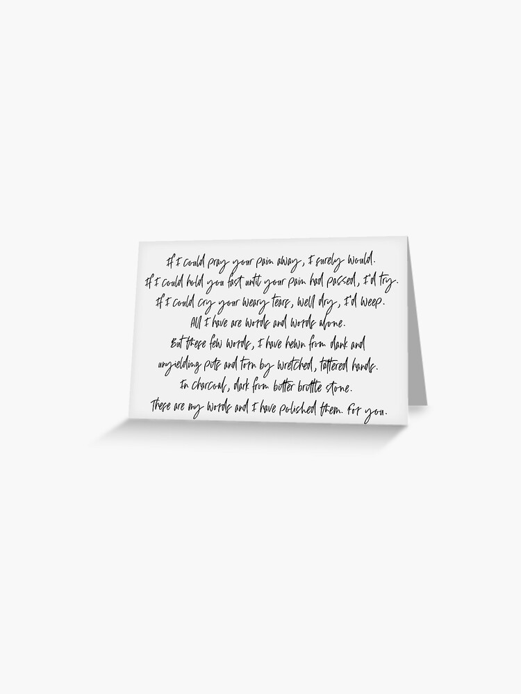"Waterloo Road Harley Poem for Budgen" Greeting Card for Sale by