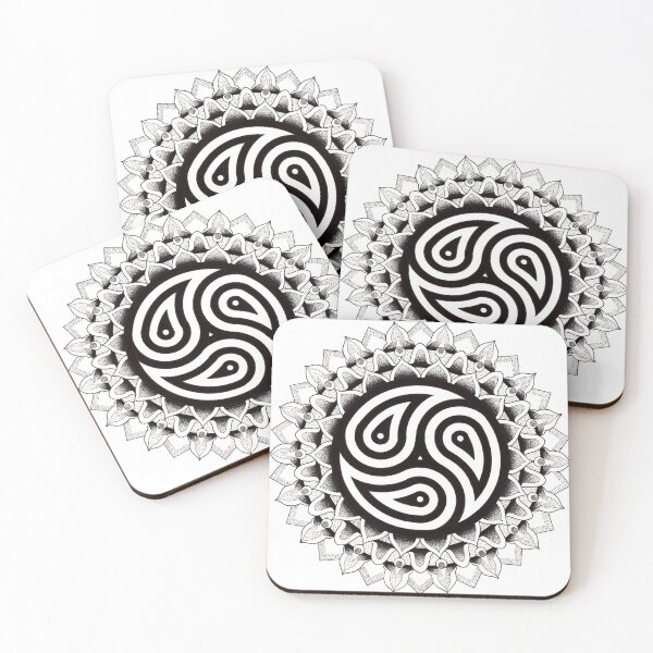 Item preview, Geometric mandala with three drops designed and sold by René Voortwist Pen and Ink art.