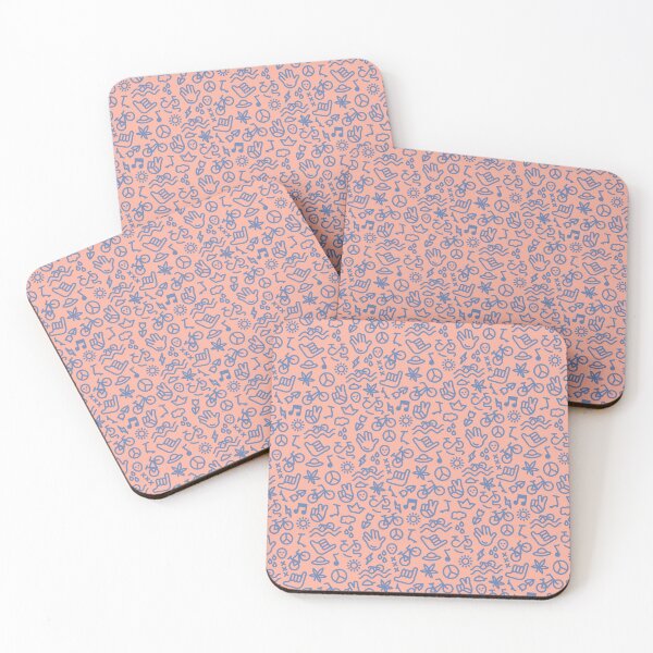 Item preview, Funky Bikes Cycling Pattern Salmon Pink & Blue designed and sold by hadicazvysavaca.