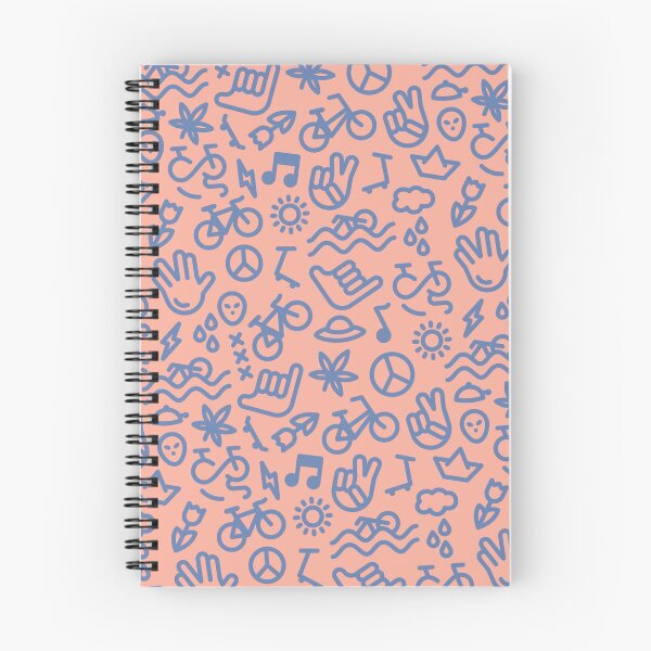 Item preview, Funky Bikes Cycling Pattern Salmon Pink & Blue designed and sold by hadicazvysavaca.