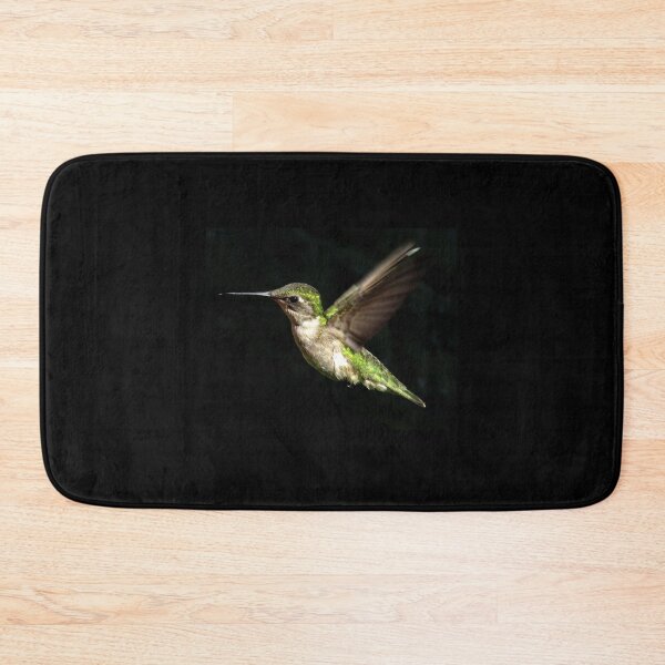 Item preview, Hovering Ruby-Throated Hummingbird on a black background designed and sold by LJSparvero.