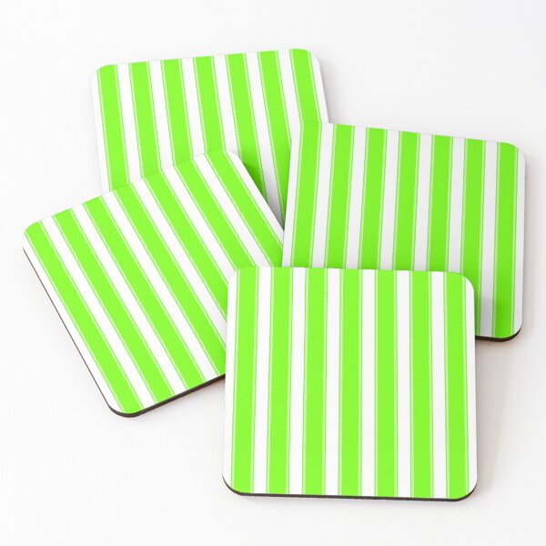 Item preview, Bright Fluorescent Green and White Striped Edit designed and sold by ArtHanbal.