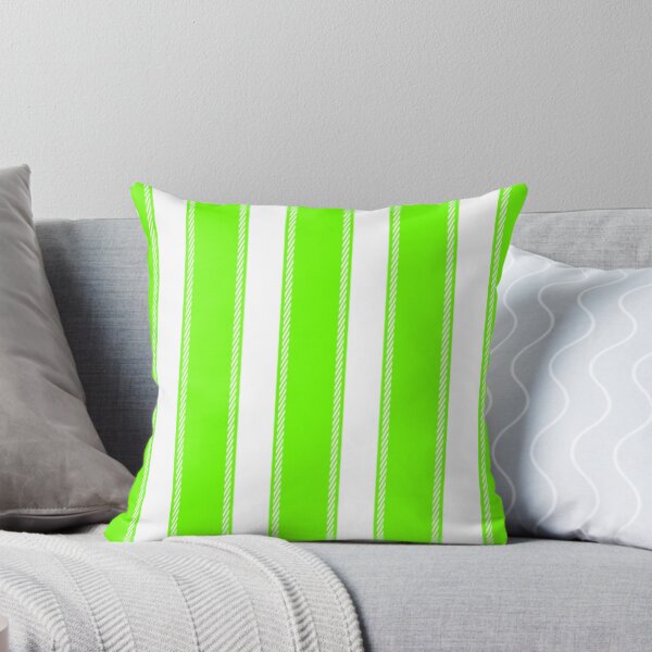 Item preview, Bright Fluorescent Green and White Striped Edit designed and sold by ArtHanbal.