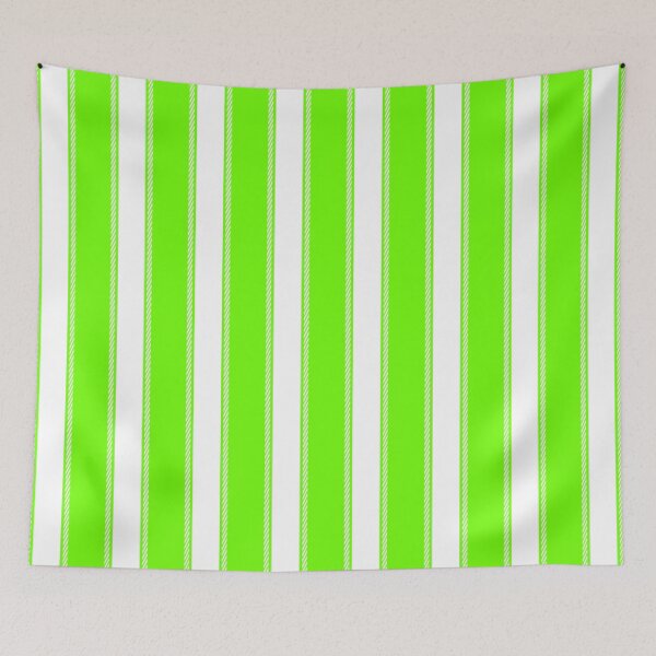 Item preview, Bright Fluorescent Green and White Striped Edit designed and sold by ArtHanbal.