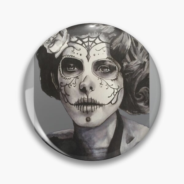 Item preview, Ink smeared Sugar Skull B&W designed and sold by scott7four.