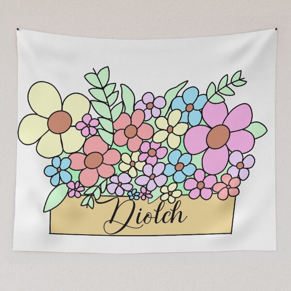 Item preview, Pretty Pastel Floral Diolch designed and sold by MammaPanda.
