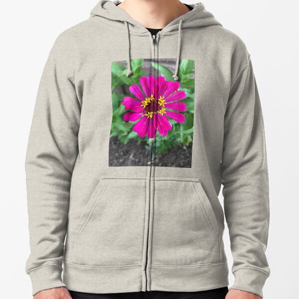Pink Zinnia Zipped Hoodie