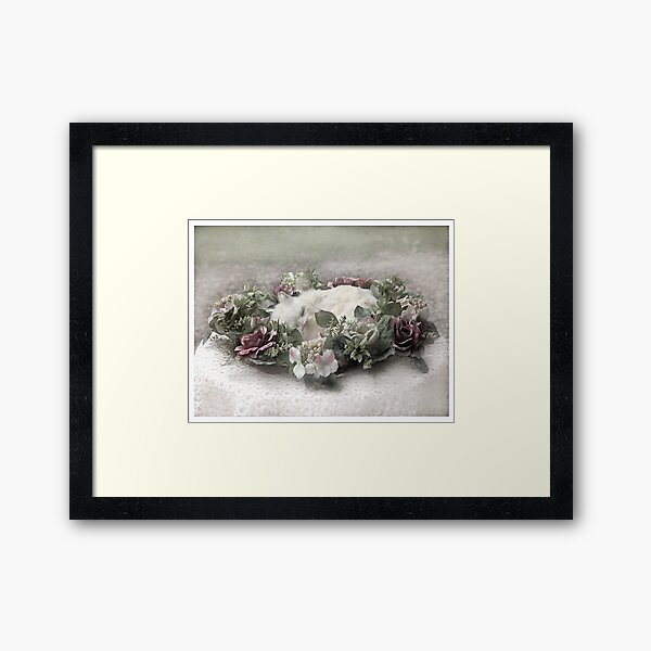 White cat Framed Art Print