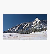 Snow Dusted Flatirons Boulder Colorado Panorama Photographic Print