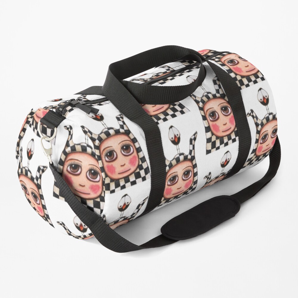 The Harlequin Girl and Crow Duffle Bag